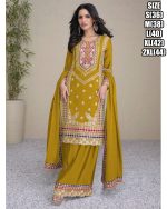 Our Exclusive Embroidery Designer Traditional Style Real Chinon Plaza Pair