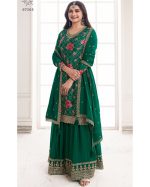 Fashionable Un-Stitched Many Colourful Salwar Kameez (Plazo Suit) With Embroidered Work