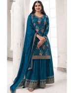 Fashionable Un-Stitched Many Colourful Salwar Kameez (Plazo Suit) With Embroidered Work