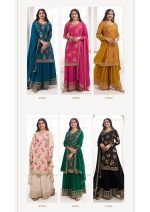 Fashionable Un-Stitched Many Colourful Salwar Kameez (Plazo Suit) With Embroidered Work