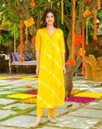 Latest Collections Of Casual Wear Leheriya Digital Printed Kurti With Pant