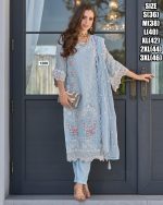 Beautiful Embroidered Work Soft Organza Kurti With Silk Pant Set For Women