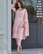Beautiful Embroidered Work Soft Organza Kurti With Silk Pant Set For Women