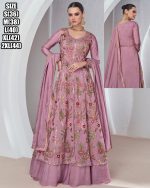 Women's Readymade Anarkali Silk And Georgette Western Type Top, Skirt With Dupatta