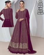 Women's Readymade Anarkali Silk And Georgette Western Type Top, Skirt With Dupatta