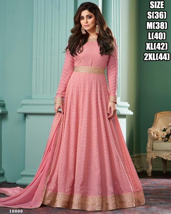 Buy The Latest And Designer Evening Dresses Georgette Gown With Dupatta Set