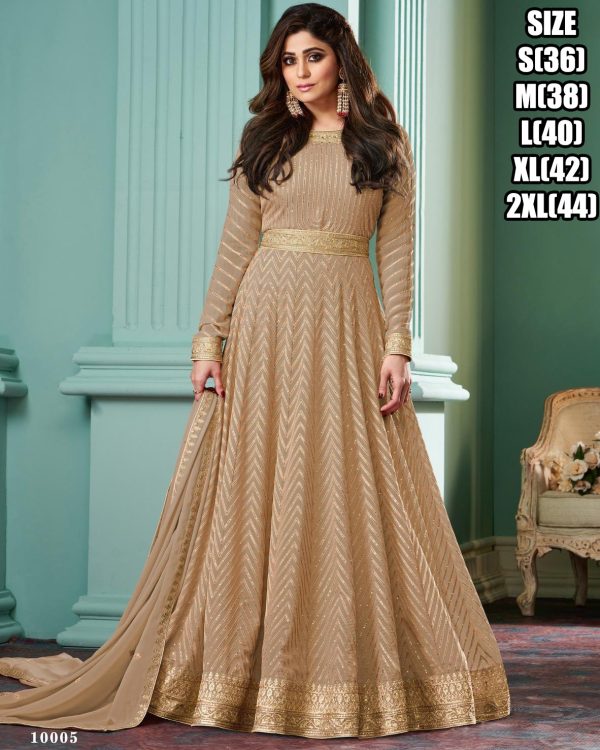 Buy The Latest And Designer Evening Dresses Georgette Gown With Dupatta Set