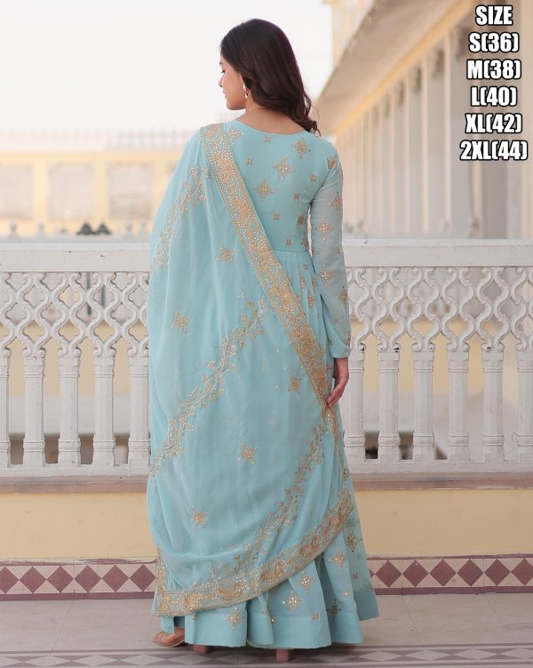 Rich Digital Printed Russian Silk Gown With Dupatta