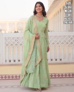 Rich Digital Printed Russian Silk Gown With Dupatta