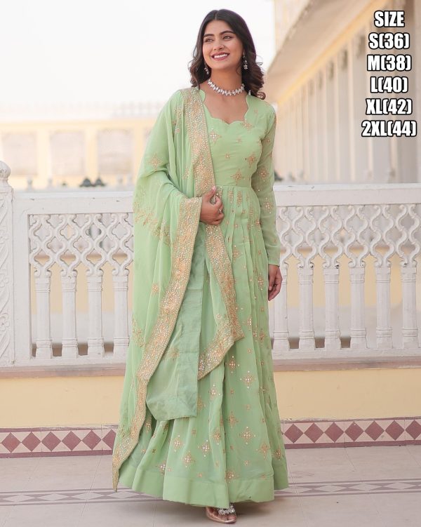 Rich Digital Printed Russian Silk Gown With Dupatta