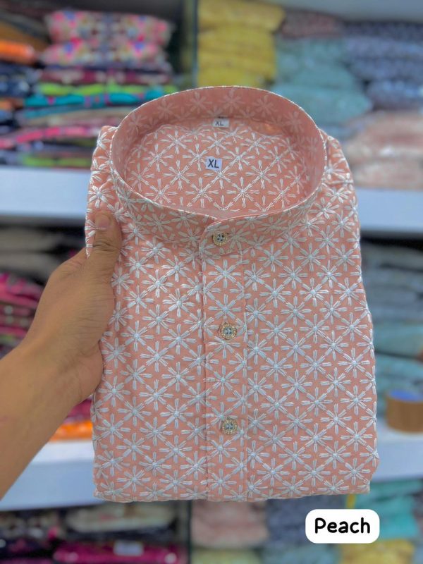 Presenting Traditional Wear Chikan Schiffli Work Kurta Only