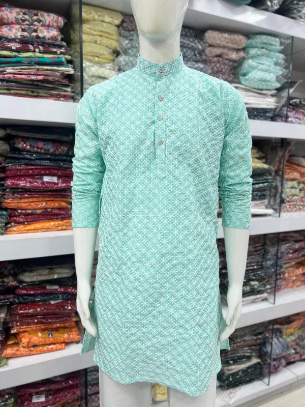 Presenting Traditional Wear Chikan Schiffli Work Kurta Only