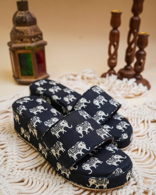 Presenting Women's Round-toe, Slip-on Loafers, Printed Open-toe Wedge Heels, Juttis