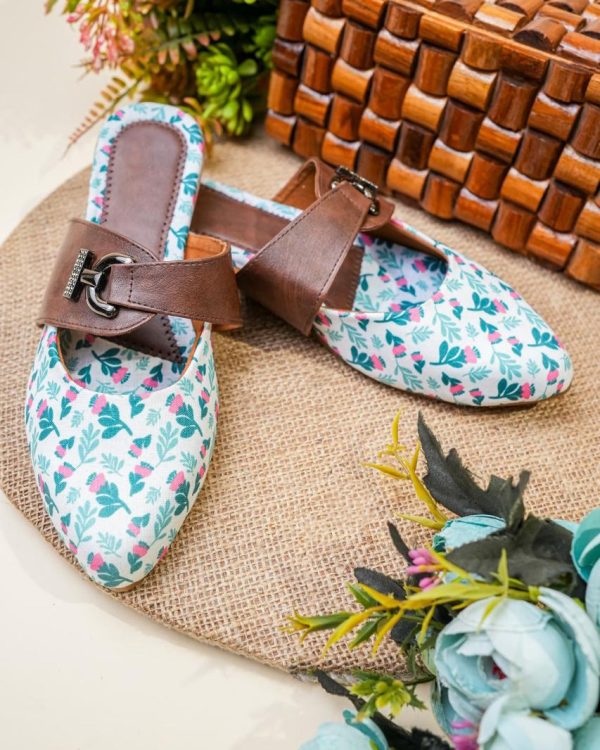 Presenting Women's Round-toe, Slip-on Loafers, Printed Open-toe Wedge Heels, Juttis