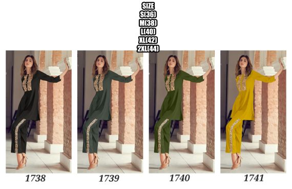 Simple Embroidery Worked Chanderi Cord Set In Party Wear