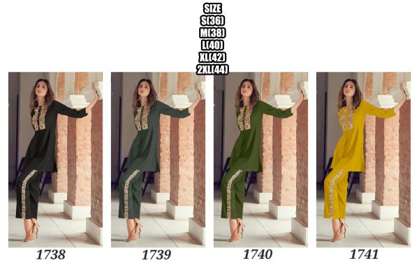 Simple Embroidery Worked Chanderi Cord Set In Party Wear