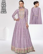 Stitched Chinnon And Georgette Embroidered Readymade Three Piece Suit Set For Women