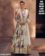 Women's Readymade Georgette Anarkali Gown And Net Dupatta Set For Function Wear