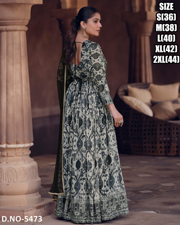 Women's Readymade Georgette Anarkali Gown And Net Dupatta Set For Function Wear