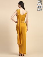 Women's Ready To Wear Imported Fabric Hand Embroidered Designer Saree With Stitched Blouse (1 Minute Saree)