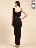 Women's Ready To Wear Imported Fabric Hand Embroidered Designer Saree With Stitched Blouse (1 Minute Saree)