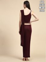 Women's Ready To Wear Imported Fabric Hand Embroidered Designer Saree With Stitched Blouse (1 Minute Saree)