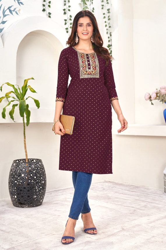 Elevate Your Everyday Style With Women's Rayon Slub Kurtis Only