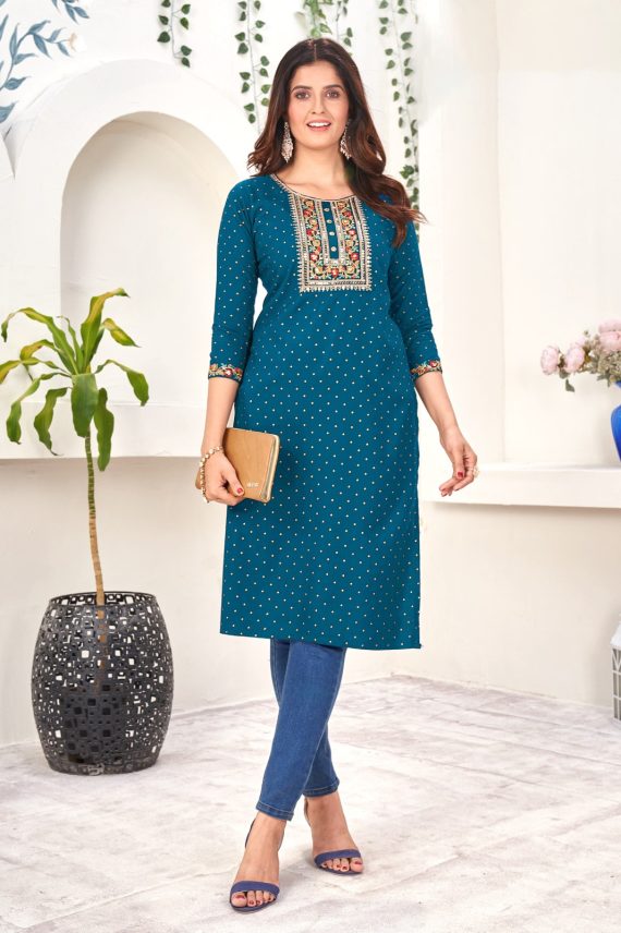 Elevate Your Everyday Style With Women's Rayon Slub Kurtis Only
