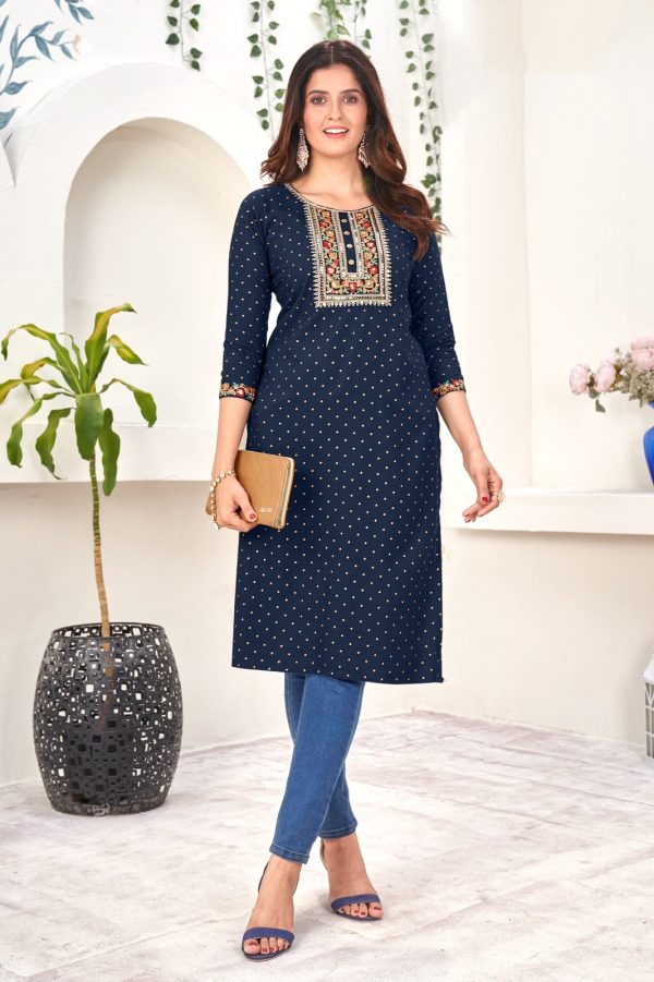 Elevate Your Everyday Style With Women's Rayon Slub Kurtis Only