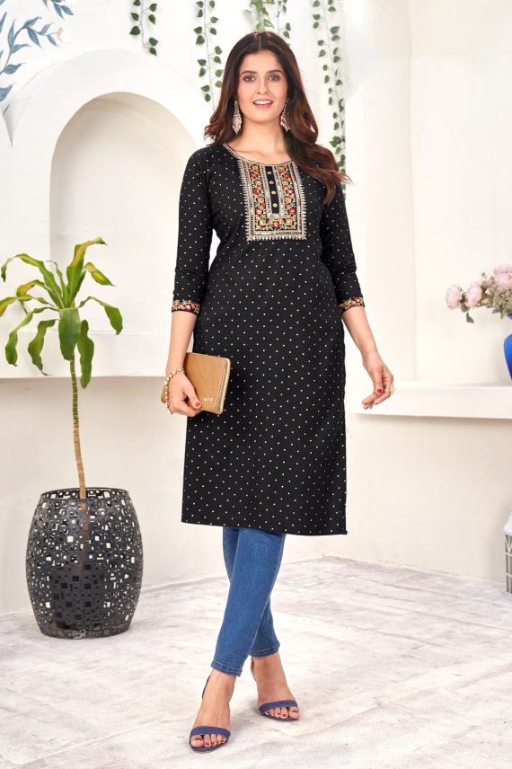 Elevate Your Everyday Style With Women's Rayon Slub Kurtis Only