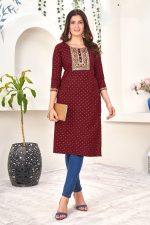 Elevate Your Everyday Style With Women's Rayon Slub Kurtis Only