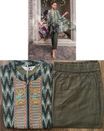 Ethnicrang Launching New Collections, Designer Cape Style Printed Viscose And Chiffon Top With Linen Cotton Bottom