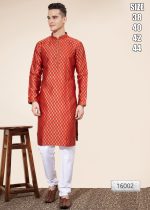 Presenting Our New Arrival Self Work And Pintex Work Men's Kurta With Pajama