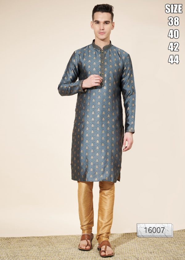 Presenting Our New Arrival Self Work And Pintex Work Men's Kurta With Pajama