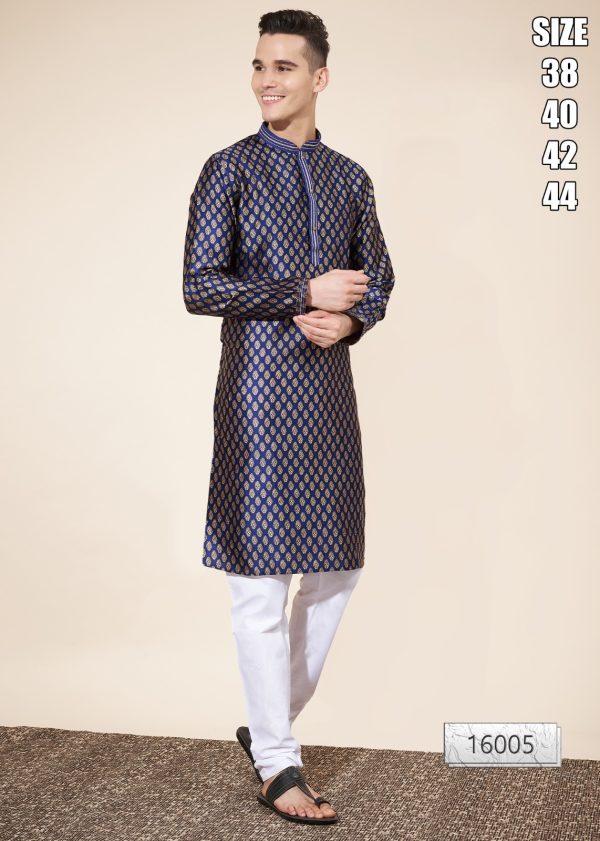Presenting Our New Arrival Self Work And Pintex Work Men's Kurta With Pajama