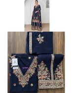 Floral Embroidery Designer Premium Chinnon Kurta With Premium Silk Plazo And Dupatta