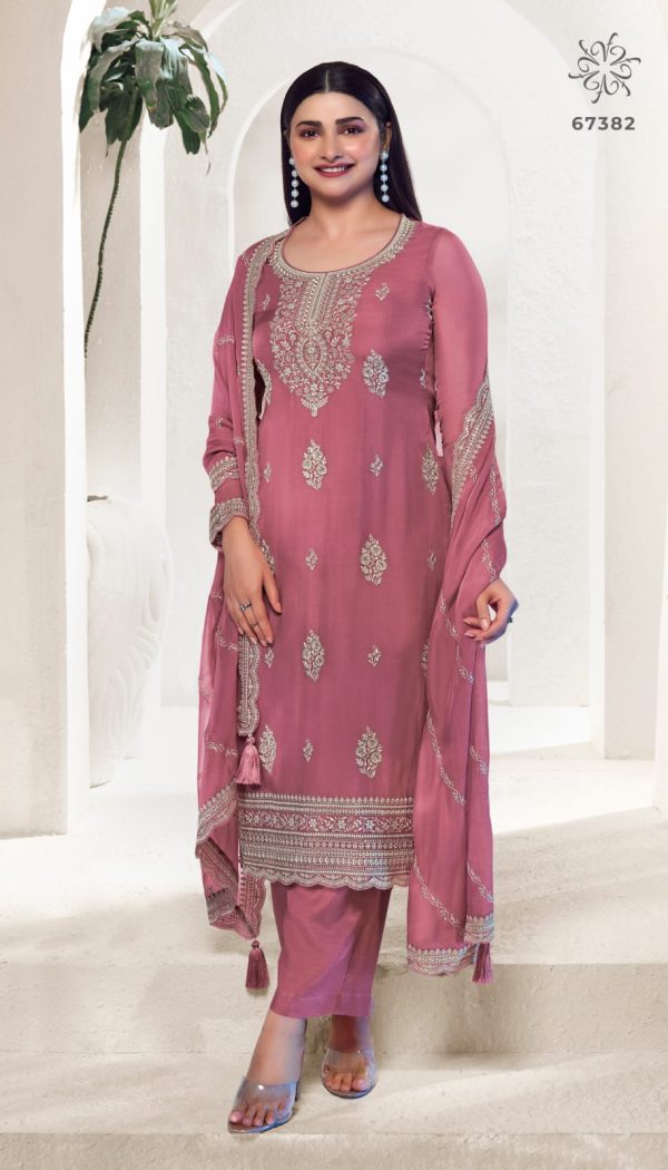 Organza Un-stitched Embroidery Worked Different Colours Of Kurti Set