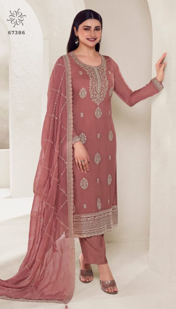 Organza Un-stitched Embroidery Worked Different Colours Of Kurti Set