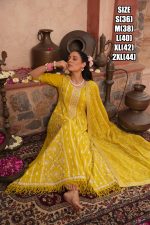 Beautiful Embroidered Work Cotton Anarkali Type Ankle Length Kurti Pent Set For Women