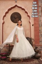 Beautiful Embroidered Work Cotton Anarkali Type Ankle Length Kurti Pent Set For Women