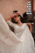 Beautiful Embroidered Work Cotton Anarkali Type Ankle Length Kurti Pent Set For Women