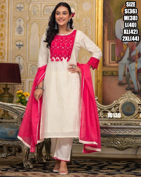 Elevate Your Summer Style With Our Latest Arrivals For Women's Pure Cotton White Kurti With Pent Set