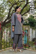 Buy Stylish Summer Wear Cotton Embroidery Work Kurti Pent Sets