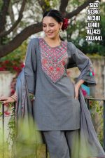 Buy Stylish Summer Wear Cotton Embroidery Work Kurti Pent Sets