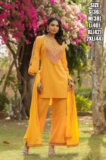 Buy Stylish Summer Wear Cotton Embroidery Work Kurti Pent Sets