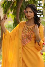 Buy Stylish Summer Wear Cotton Embroidery Work Kurti Pent Sets