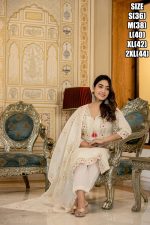 Summer Style White Cotton Flower Designer Latest Collection Of Kurti Set