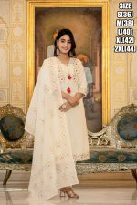 Summer Style White Cotton Flower Designer Latest Collection Of Kurti Set