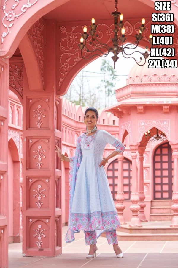 The Latest Anarkali Cotton Embroidered Kurti Sets Online At The Best Prices For Women