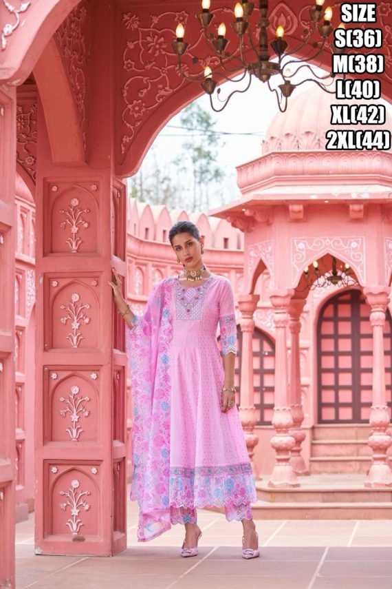 The Latest Anarkali Cotton Embroidered Kurti Sets Online At The Best Prices For Women